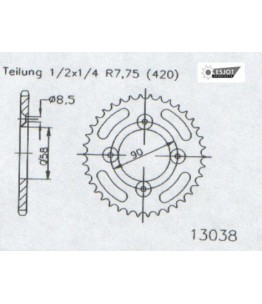 Zestaw napędowy ESJOT do Honda 50 XR (00-03)
