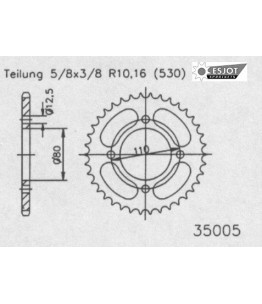 Zestaw napędowy ESJOT do Honda 650 CB C RC05 (81-82)