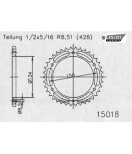 Zestaw napędowy ESJOT do Kawasaki 200 KMX A2-A3 (88-92)