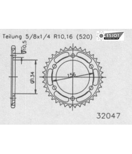 Zestaw napędowy ESJOT do Kawasaki 250 KR B2 (KR1) (89)