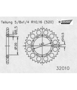 Zestaw napędowy ESJOT do Kawasaki 250 KV A3-A4 (85-86)