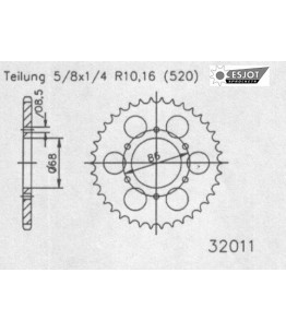 Zestaw napędowy ESJOT do Kawasaki 250 Z C1-C2,G1-G2,LTD (81-83)