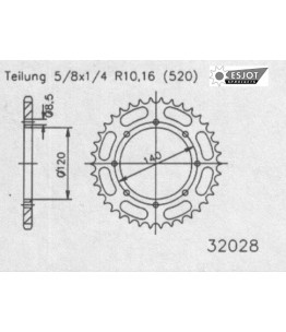 Zestaw napędowy ESJOT do Kawasaki 500 KLE A1-A6 (91-96)