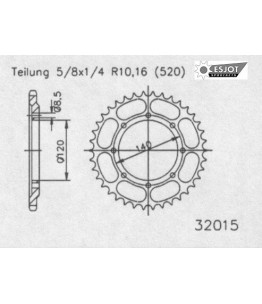 Zestaw napędowy ESJOT do Kawasaki 600 KL A1,A1L (KLAR) USA (84)