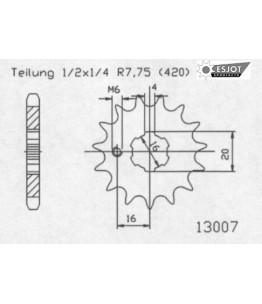 Zestaw napędowy ESJOT do Kawasaki 65 KX A3-A6,A6F,A7F,A8F,A9F (02-09)