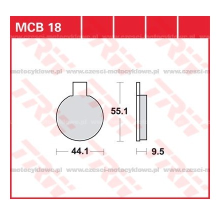 Klocki hamulcowe TRW MCB 18