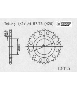 Zestaw napędowy ESJOT do Kawasaki 85 KX B1-B3 Big Wheel USA (01-03)