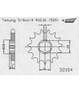 Zestaw napędowy ESJOT do Moto TM 125 Enduro (-04/00)