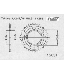 Zestaw napędowy ESJOT do MZ 125 SX (02-06)