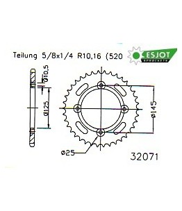 Zestaw napędowy ESJOT do MZ 660 Mastiff Funbike (97-03)