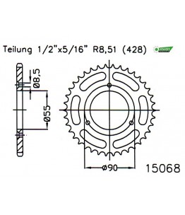 Zestaw napędowy ESJOT do Rieju 125 RS2 (06-08)