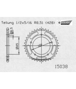 Zestaw napędowy ESJOT do Sachs 125 ZZ (98-99)