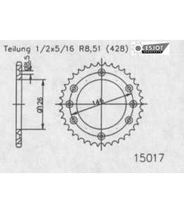 Zestaw napędowy ESJOT do Suzuki 125 TSR SF15A (1989)