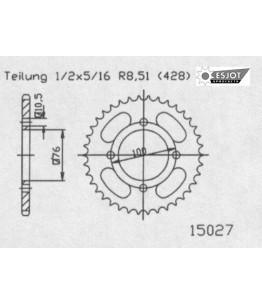 Zestaw napędowy ESJOT do Suzuki 125 VL Intruder LC (00-07)