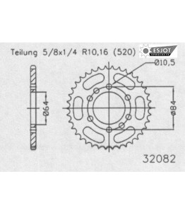 Zestaw napędowy ESJOT do Suzuki 250 LT R F/G/H/J/K/L Quadracer (85-90)