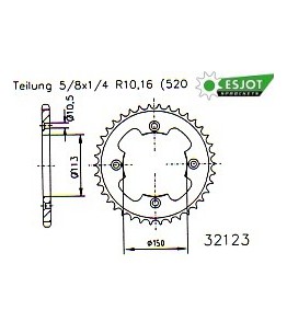 Zestaw napędowy ESJOT do Suzuki 450 LT-R K6,K7,K8,K9 Quadracer (06-09)