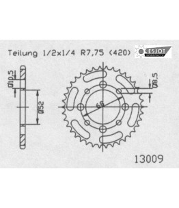 Zestaw napędowy ESJOT do Suzuki 50 TS KC,KM (1979)