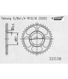 Zestaw napędowy ESJOT do Suzuki 500 GS E R/S/T/V/W/X/Y/K1/K2 USA (94-02)