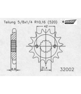 Zestaw napędowy ESJOT do Suzuki 600 GSX-R K1,K2,K3,K4,K5 520 Conversion (01-05)