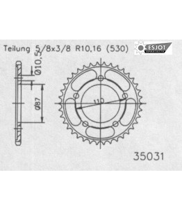 Zestaw napędowy ESJOT do Suzuki 600 RF RT,RV (96-97)