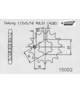 Zestaw napędowy ESJOT do Suzuki 65 RM 428 Chain conversion (03-05)
