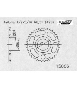 Zestaw napędowy ESJOT do Suzuki 80 RG (88-93)