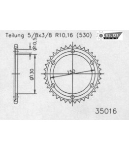 Zestaw napędowy ESJOT do Yamaha 1000 GTS A/AC-E/F USA Chain 530 (93-94)