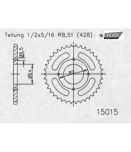Zestaw napędowy ESJOT do Yamaha 125 RD A/B/C USA (74-76)