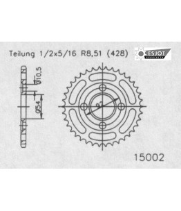 Zestaw napędowy ESJOT do Yamaha 125 RD LC2 YPVS 10 W (85-87)