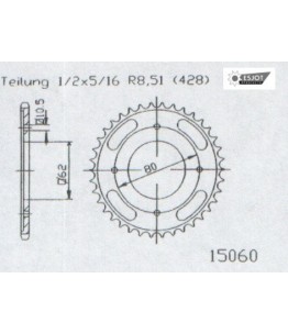 Zestaw napędowy ESJOT do Yamaha 125 TT-R LW USA (02-06)