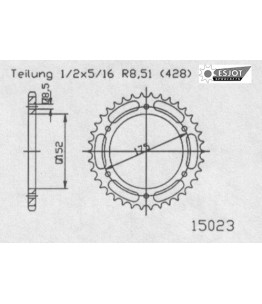 Zestaw napędowy ESJOT do Yamaha 125 WR R-Y, Z 22B1/3 (09-11)