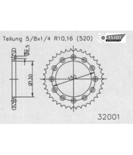 Zestaw napędowy ESJOT do Yamaha 125 YZ L,M,N (99-01)