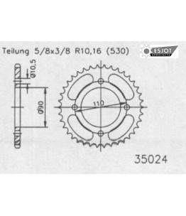 Zestaw napędowy ESJOT do Yamaha 250 XS RK,SK Australia (1982)
