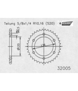Zestaw napędowy ESJOT do Yamaha 400 XJR Japan (1993)