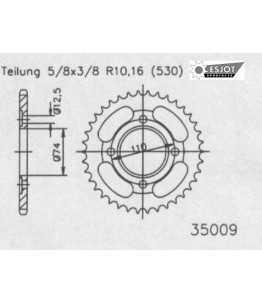 Zestaw napędowy ESJOT do Yamaha 400 XS E/F/2F USA (78-79)