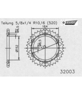 Zestaw napędowy ESJOT do Yamaha 400 DT E USA (1978)
