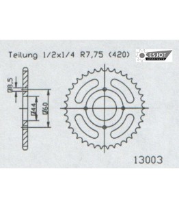 Zestaw napędowy ESJOT do Yamaha 50 DT MX-S (88-95)