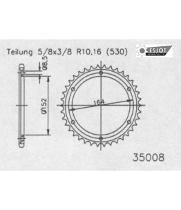 Zestaw napędowy ESJOT do Yamaha 500 XT Chain Conversion (1978)