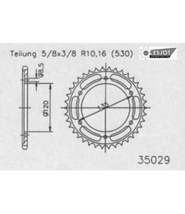 Zestaw napędowy ESJOT do Yamaha 600 XJ 51H,51J (84-85)