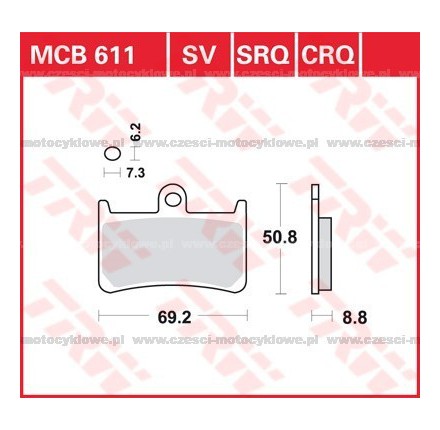 Klocki hamulcowe TRW MCB 611 SCR