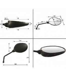 Lusterka motocyklowe OVAL