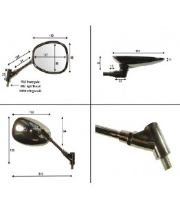 Lusterka motocyklowe AMERICANA chrom