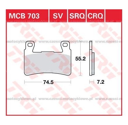 Klocki hamulcowe TRW MCB703SRQ