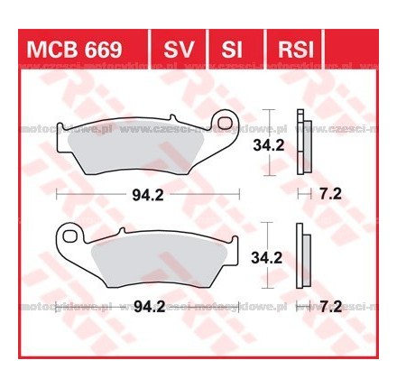 Klocki hamulcowe TRW MCB 669 RSI