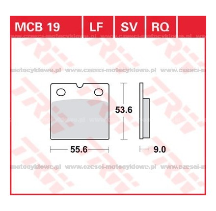 Klocki hamulcowe TRW MCB 19 SV