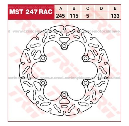 Tarcza hamulcowa TRW, sztywna, tuningowa RAC kod: MST 247 RAC