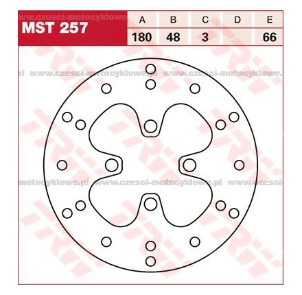 Tarcza hamulcowa TRW, sztywna kod: MST 257