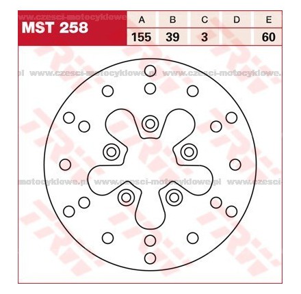Tarcza hamulcowa TRW, sztywna kod: MST 258