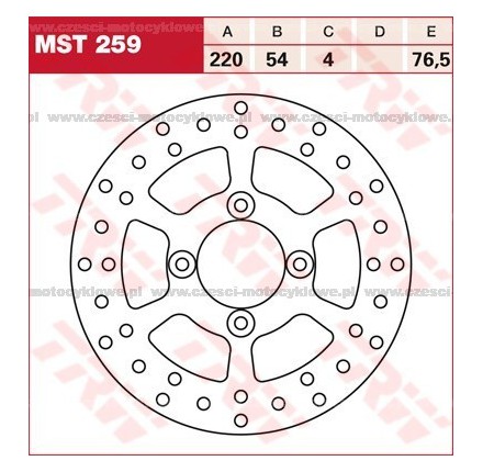 Tarcza hamulcowa TRW, sztywna kod: MST 259