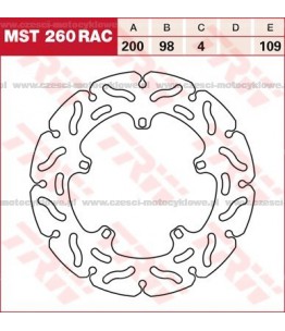 Tarcza hamulcowa TRW, sztywna, tuningowa RAC kod: MST 260 RAC